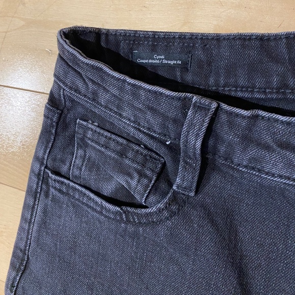 ✨NEW✨ FRANK & OAK WOMEN'S CYNDI STRAIGHT HIGH-RISE WASHED BLACK JEANS - Picture 3 of 5